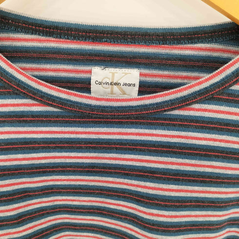 カルバンクラインジーンズ Calvin Klein Jeans 90-00s マルチボーダー ロングスリーブ Tシャツ メンズ import:M